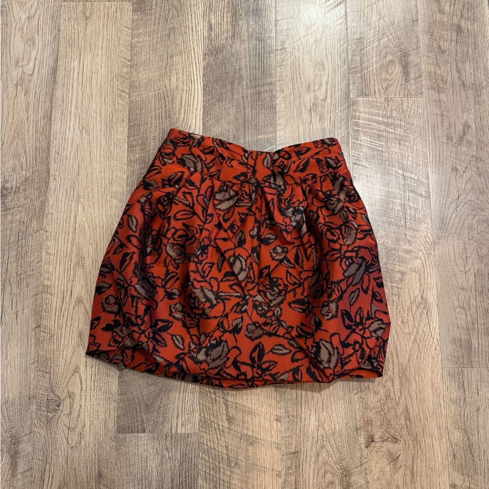 Anthropologie Eva Franco Women’s Bubble Skirt Orange Pattern Size 6